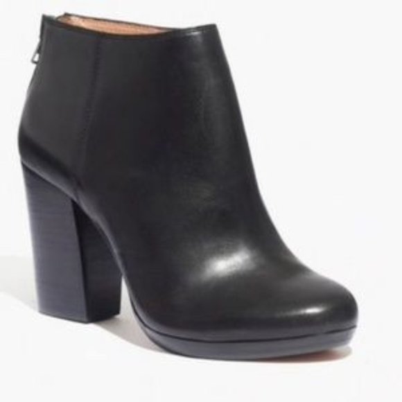 Madewell Shoes - Madewell  "Caleb" E0276 Black Leather Bootie Boots